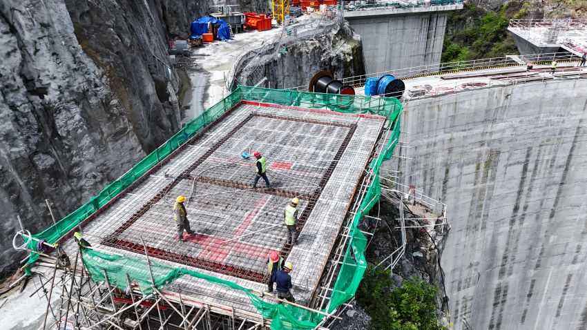 凹水河水库建设现场建设者们奋战一线 确保项目早日完工 (3)