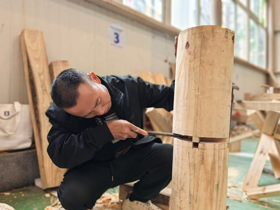 全国文物行业职业技能选拔赛贵州木作、泥瓦作展才艺